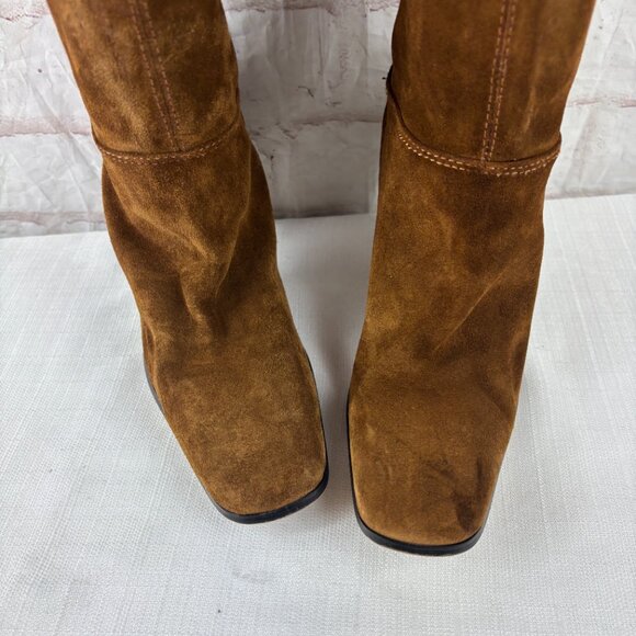 Naturalizer Women's 6.5 Brown Suede Leather Over-the-knee Heel Riding Boots - Picture 6 of 13